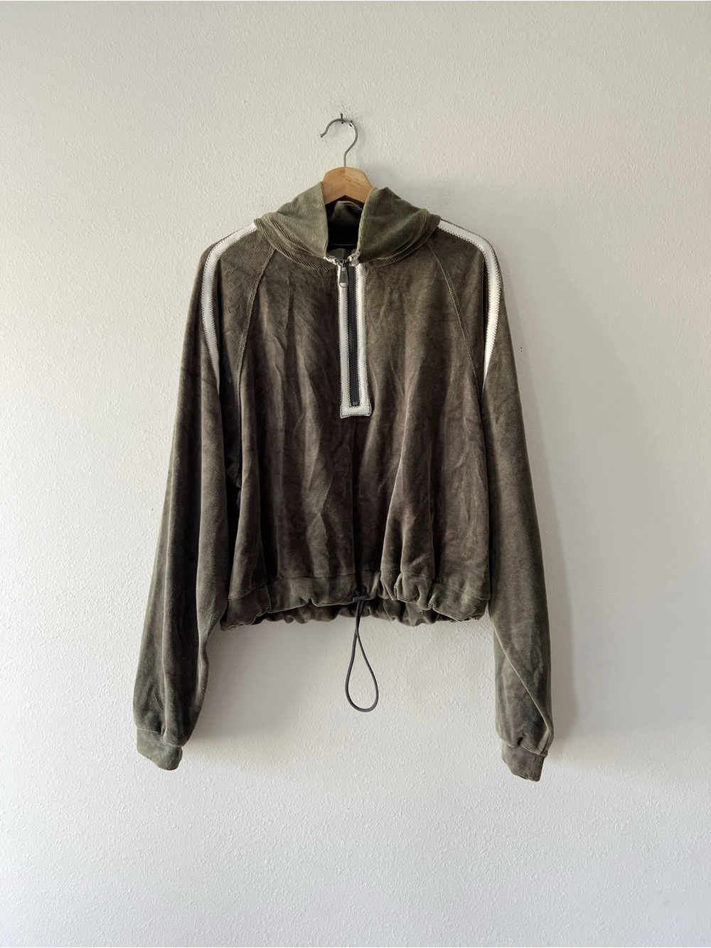 FREE PEOPLE | FP Movement Friday Love Velour Cinched Track Jacket in Green | L